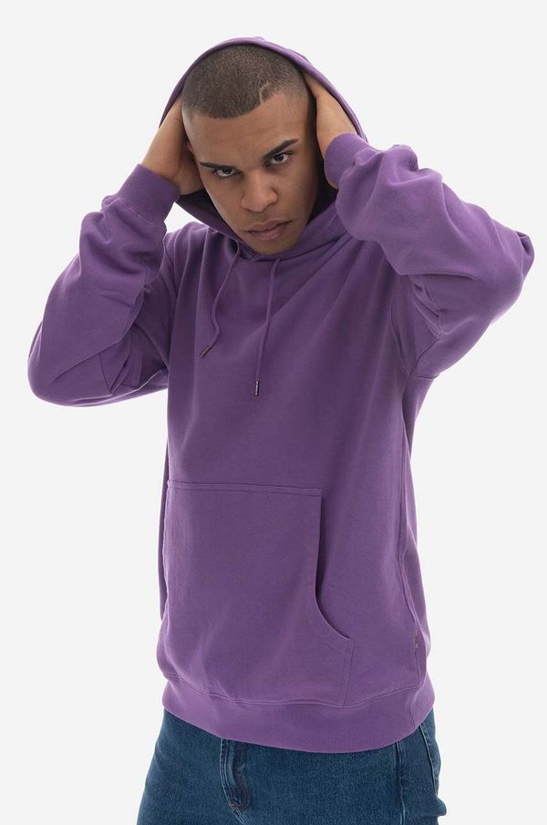 Maharishi Pamučna dukserica Maharishi U.A.P. Embroidered Hoody Organic Cotton Sweat za muškarce, boja: ljubičasta, s kapuljačom, s aplikacijom, 4098.PURPLE-PURP