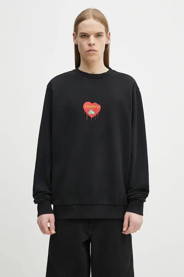 Marcelo Burlon Pamučna dukserica Marcelo Burlon Bunny Heart Regular Crewneck Black Red