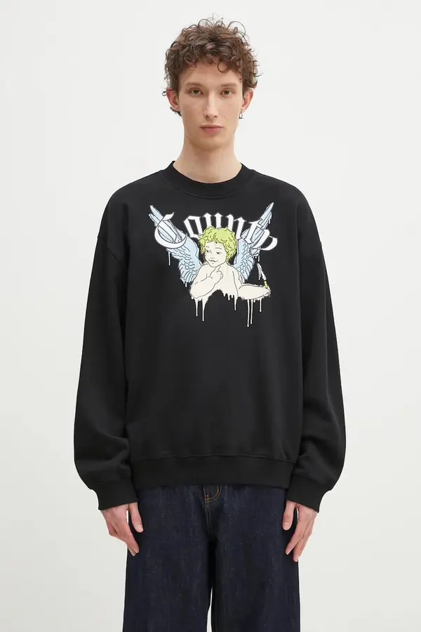 Marcelo Burlon Pamučna dukserica Marcelo Burlon County Angel Boxy Crewneck Black Multico