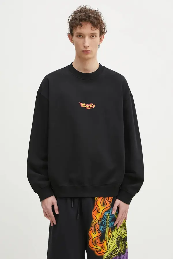 Marcelo Burlon Pamučna dukserica Marcelo Burlon County Flame Boxy Crewneck Black Red