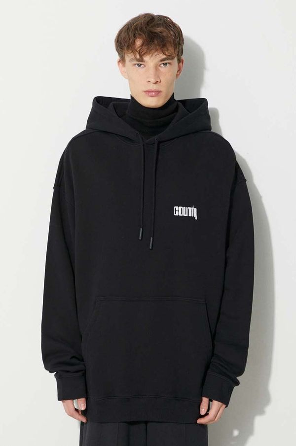 Marcelo Burlon Pamučna dukserica Marcelo Burlon Disco God za muškarce, boja: crna, s kapuljačom, s tiskom