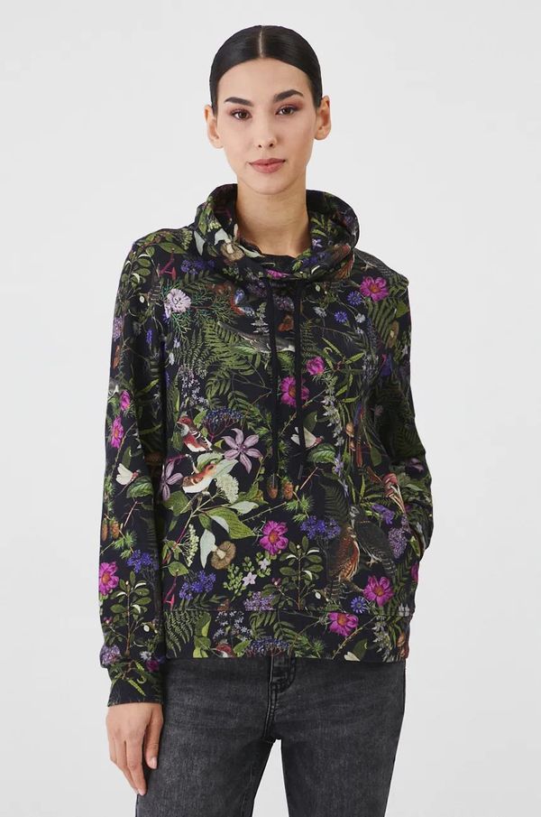 Medicine Pamučna dukserica Medicine za žene, boja: crna, s uzorkom