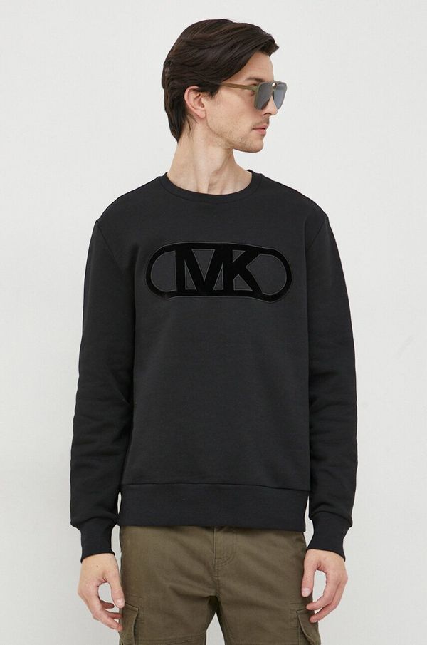 Michael Kors Pamučna dukserica Michael Kors za muškarce, boja: crna, s aplikacijom