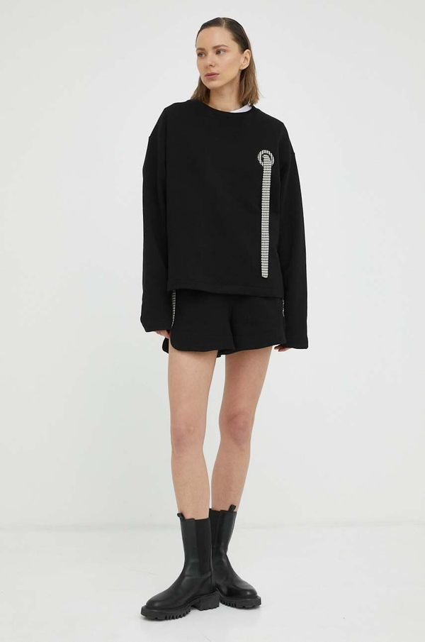 MMC STUDIO Pamučna dukserica MMC STUDIO za žene, boja: crna, glatka