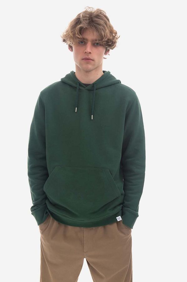 Norse Projects Pamučna dukserica Norse Projects Vagn Classic Hood za muškarce, boja: zelena, s kapuljačom, bez uzorka, N20.1276.8112-8112