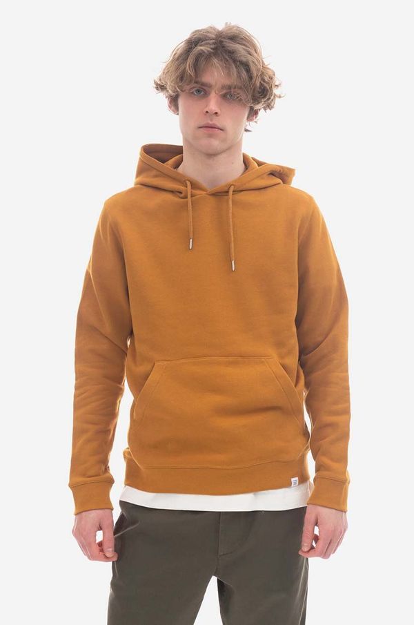 Norse Projects Pamučna dukserica Norse Projects Vagn Classic Hood za muškarce, boja: žuta, s kapuljačom, bez uzorka, N20.1276.8127-8127