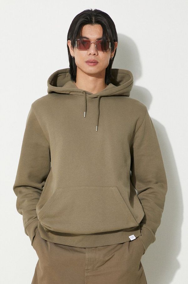 Norse Projects Pamučna dukserica Norse Projects Vagn Slim Organic za muškarce, boja: zelena, s kapuljačom, bez uzorka, N20.1276.8076