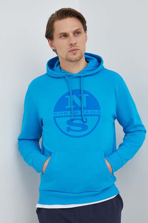 North Sails Pamučna dukserica North Sails za muškarce, s kapuljačom, s tiskom