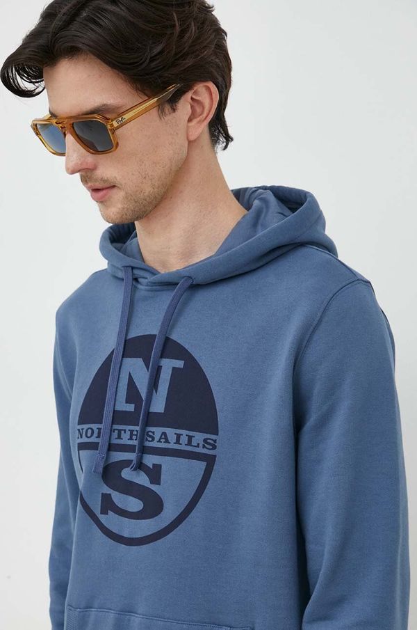 North Sails Pamučna dukserica North Sails za muškarce, s kapuljačom, s tiskom