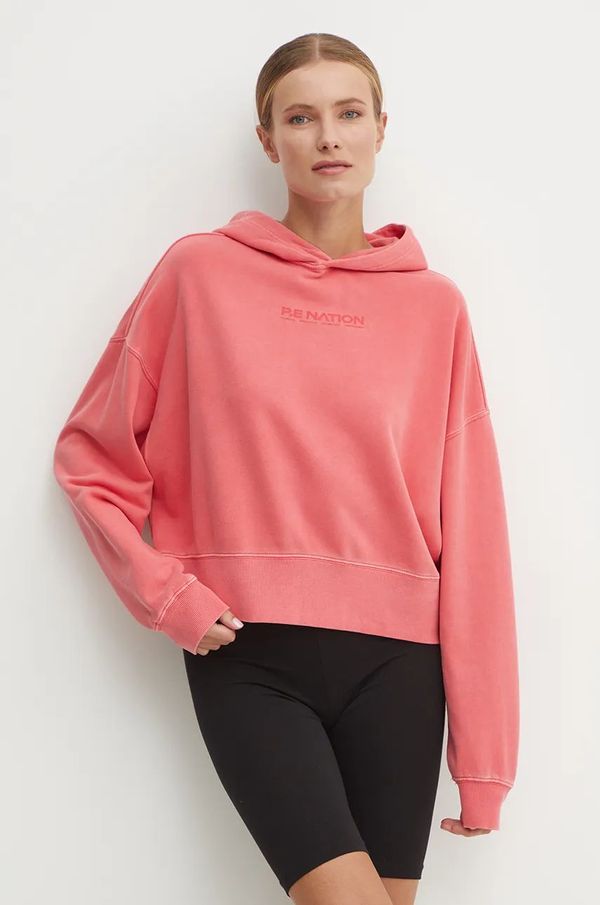 P.E Nation Pamučna dukserica P.E Nation Transition Hoodie za žene, boja: crvena, s kapuljačom, bez uzorka, 243H398