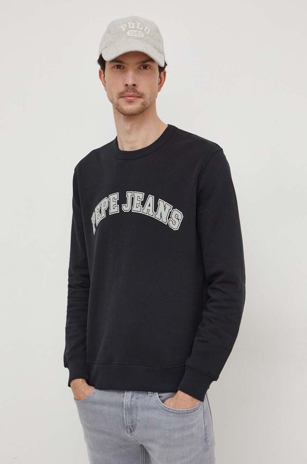 Pepe Jeans Pamučna dukserica Pepe Jeans Raven za muškarce, boja: crna, s tiskom