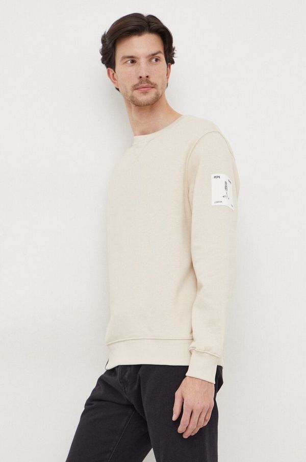 Pepe Jeans Pamučna dukserica Pepe Jeans Ray za muškarce, boja: bež, s aplikacijom