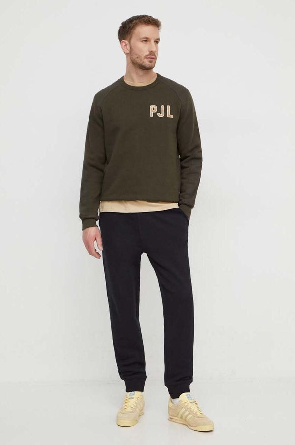 Pepe Jeans Pamučna dukserica Pepe Jeans za muškarce, boja: zelena, s aplikacijom