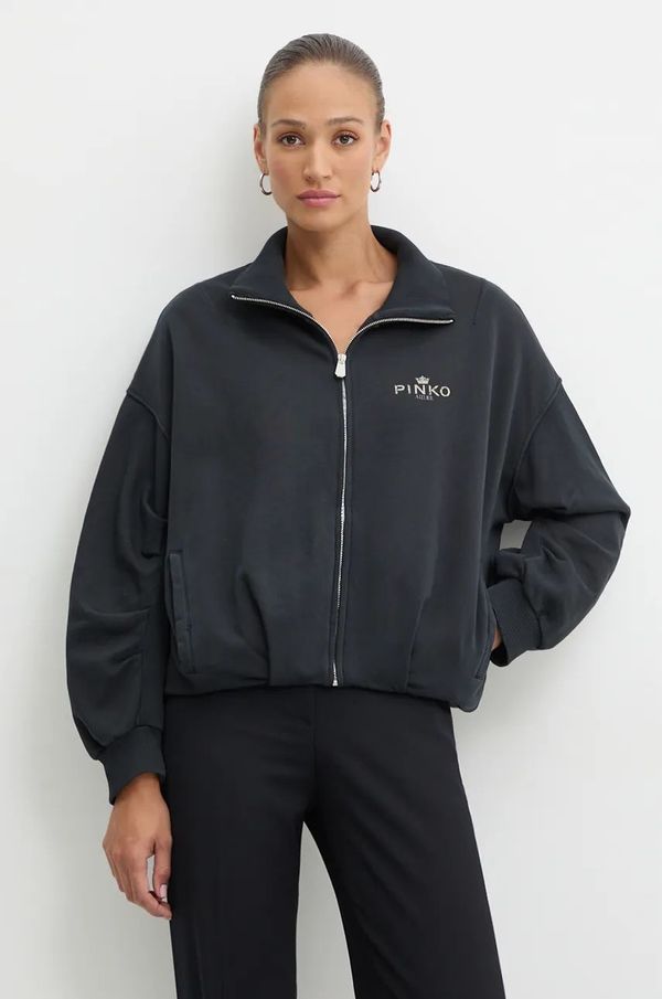 Pinko Pamučna dukserica Pinko za žene, boja: crna, bez uzorka, 104402 A27V