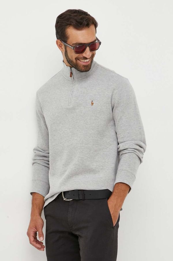 Ralph Lauren Pamučna dukserica Polo Ralph Lauren boja: siva, melanž