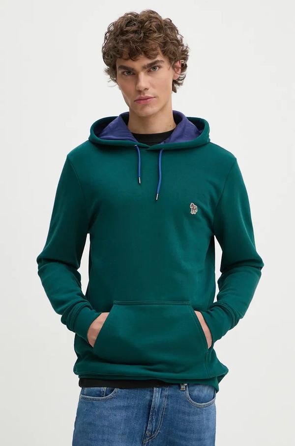 PS Paul Smith Pamučna dukserica PS Paul Smith za muškarce, boja: zelena, s kapuljačom, s aplikacijom, M2R.284SZ.N21116