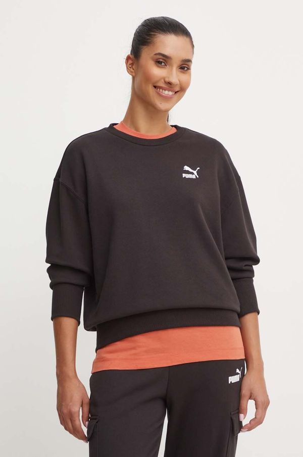 Puma Pamučna dukserica Puma BETTER CLASSIC za žene, boja: crna, bez uzorka, 624231