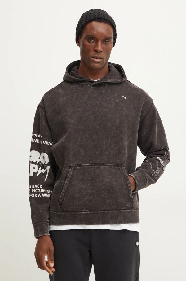 Puma Pamučna dukserica Puma UNTERGRUND za muškarce, boja: crna, s kapuljačom, bez uzorka, 626664