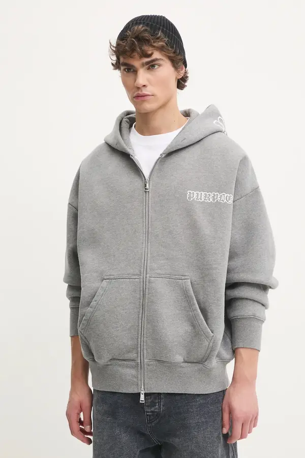 PURPLE BRAND Pamučna dukserica PURPLE BRAND HWT FLEECE ZIP FRONT HOODY