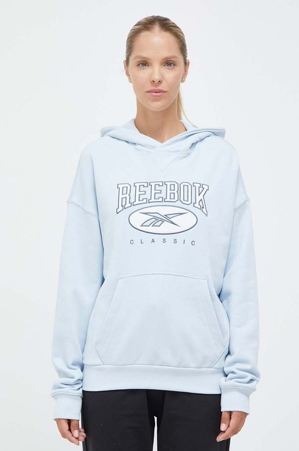 Reebok Classic Pamučna dukserica Reebok Classic za žene, s kapuljačom, s aplikacijom