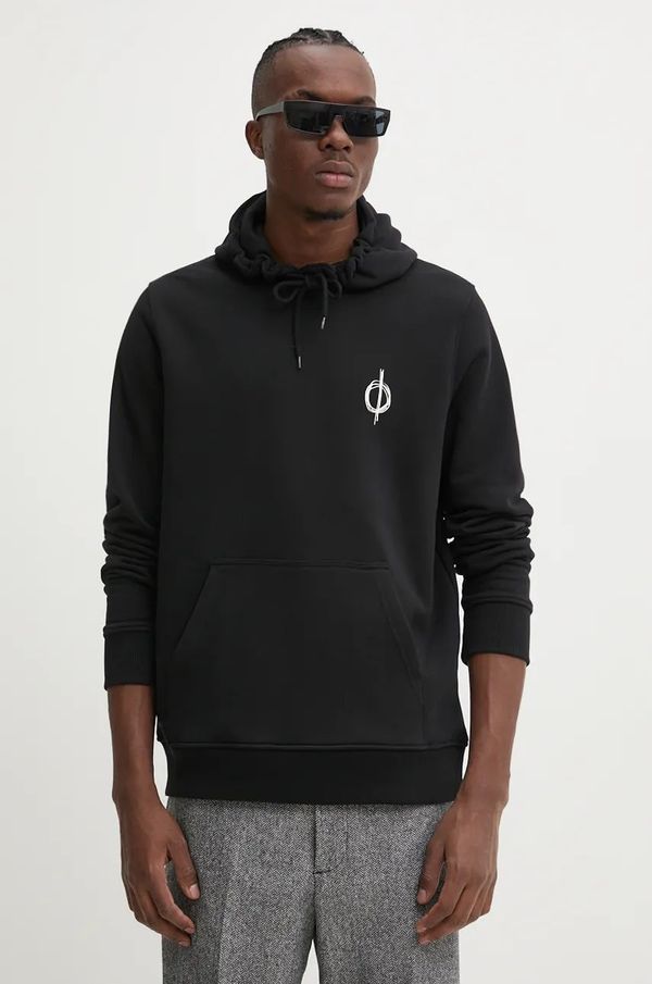 Samsoe Samsoe Pamučna dukserica Samsoe Samsoe SACOPENHAGEN za muškarce, boja: crna, s kapuljačom, s tiskom, M24300087