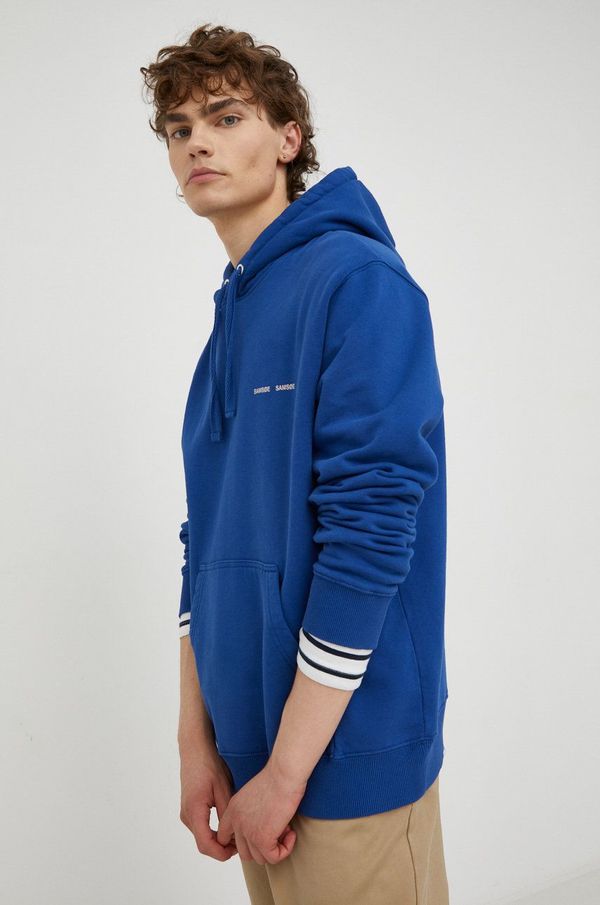 Samsoe Samsoe Pamučna dukserica Samsoe Samsoe za muškarce, s kapuljačom, s tiskom