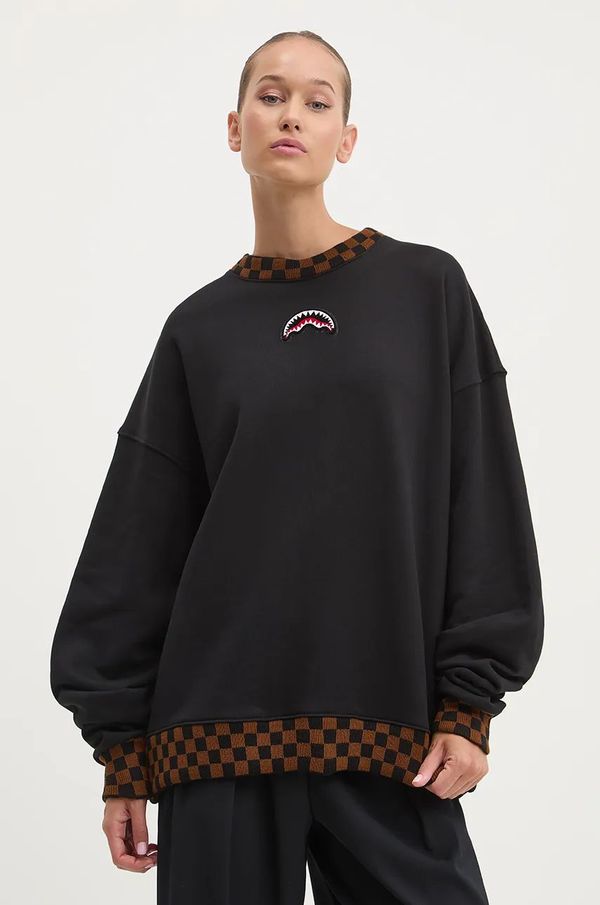 Sprayground Pamučna dukserica Sprayground boja: crna, s aplikacijom, SP646CHECK