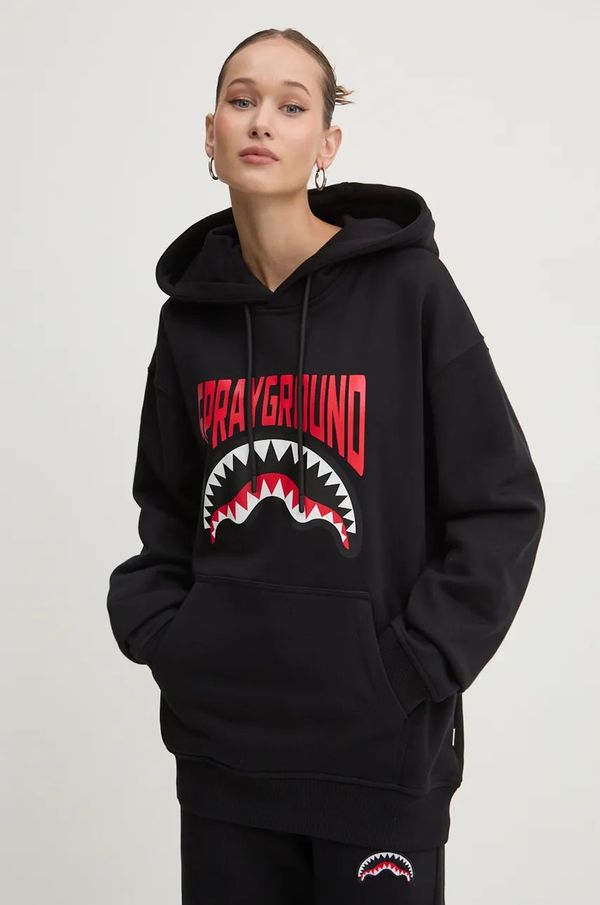 Sprayground Pamučna dukserica Sprayground boja: crna, s kapuljačom, s tiskom, SP666