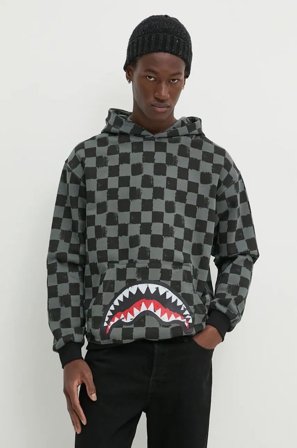 Sprayground Pamučna dukserica Sprayground boja: siva, s kapuljačom, s uzorkom, SP611