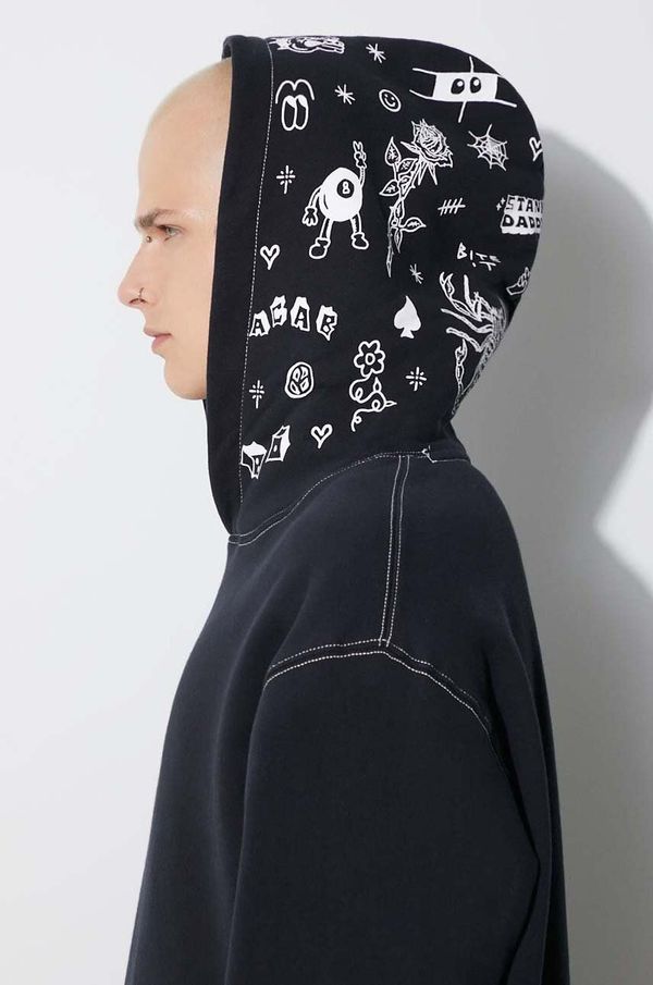 Taikan Pamučna dukserica Taikan Taikan By Stank Daddy Hoodie za muškarce, boja: crna, s kapuljačom, s tiskom TH0007.BLKCST