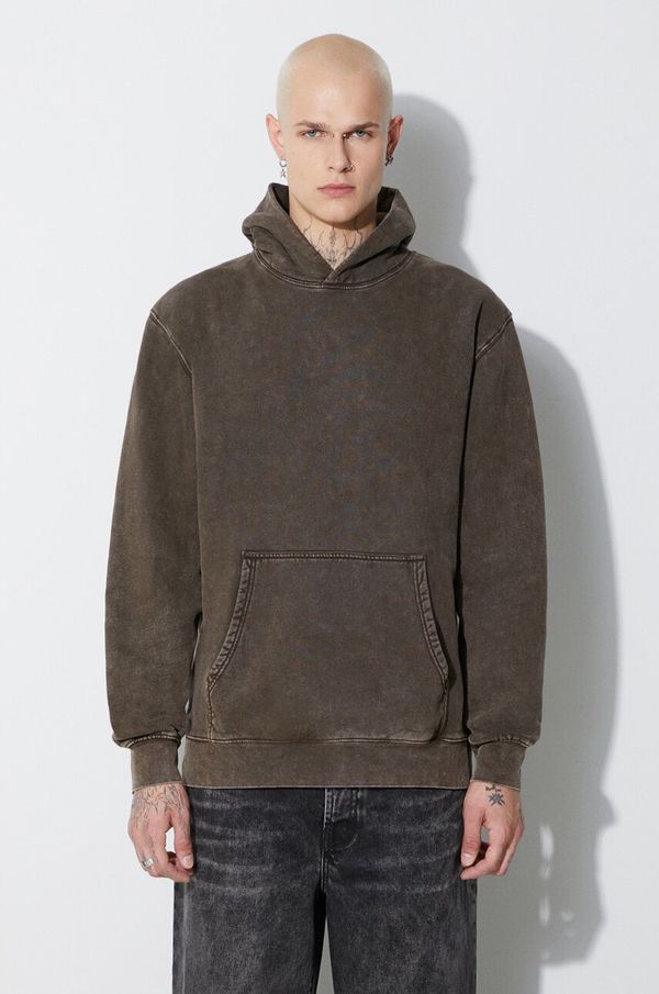 Taikan Pamučna dukserica Taikan za muškarce, boja: zelena, s kapuljačom, bez uzorka