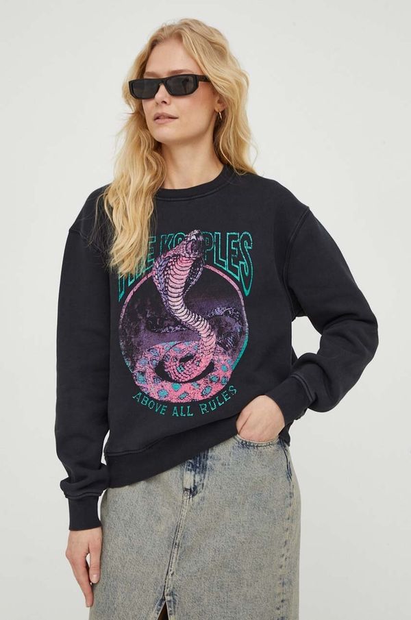 The Kooples Pamučna dukserica The Kooples za žene, boja: crna, s tiskom