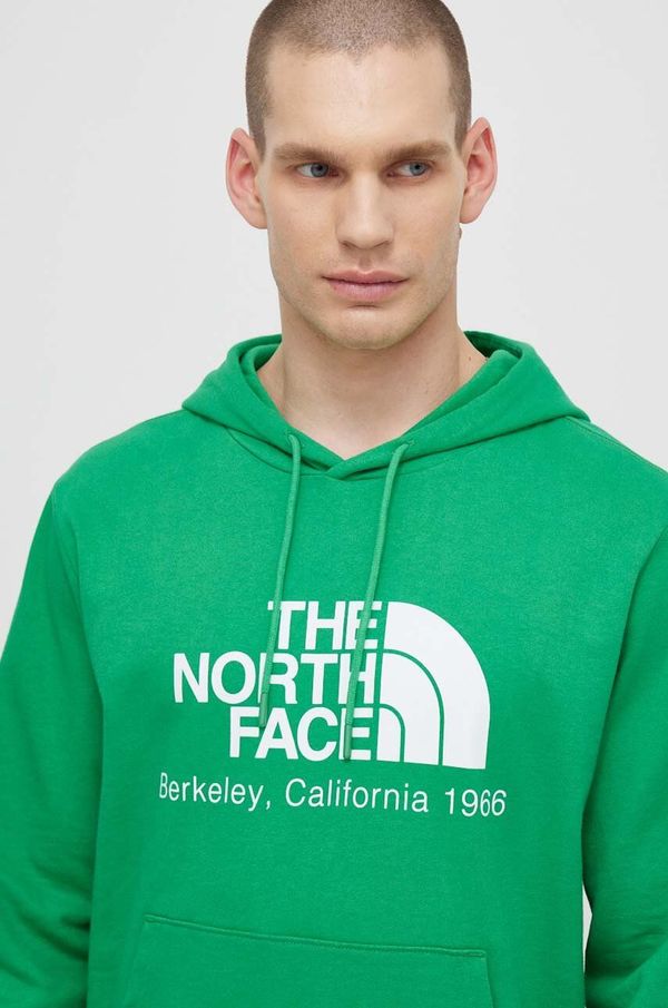 The North Face Pamučna dukserica The North Face M Berkeley California Hoodie za muškarce, boja: zelena, s kapuljačom, s tiskom, NF0A55GFPO81