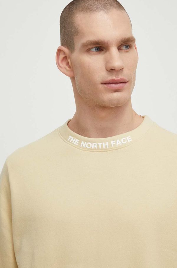The North Face Pamučna dukserica The North Face za muškarce, boja: bež, s aplikacijom, NF0A87DC3X41