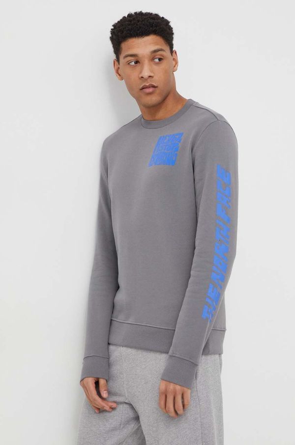 The North Face Pamučna dukserica The North Face za muškarce, boja: siva, s tiskom