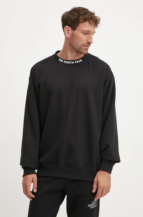 The North Face Pamučna dukserica The North Face Zumu Crew za muškarce, boja: crna, s tiskom, NF0A89FHJK31
