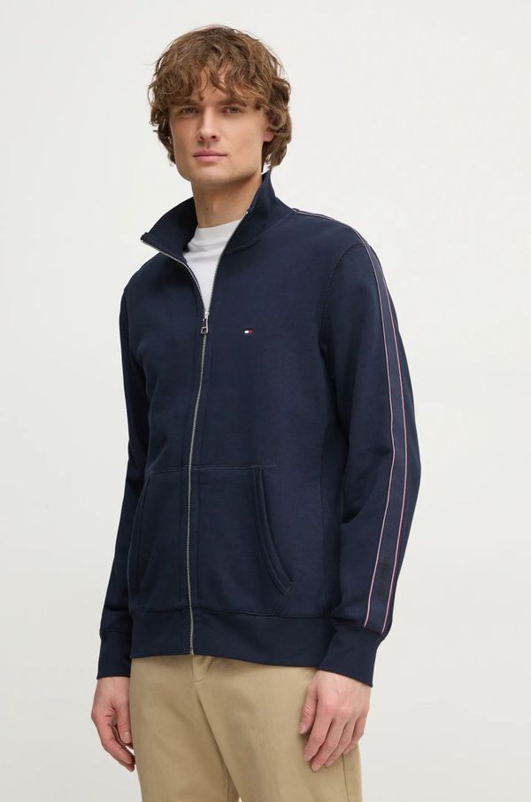 Tommy Hilfiger Pamučna dukserica Tommy Hilfiger za muškarce, boja: tamno plava, bez uzorka, MW0MW37468