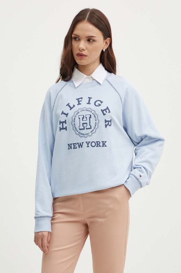 Tommy Hilfiger Pamučna dukserica Tommy Hilfiger za žene, s tiskom, WW0WW41239