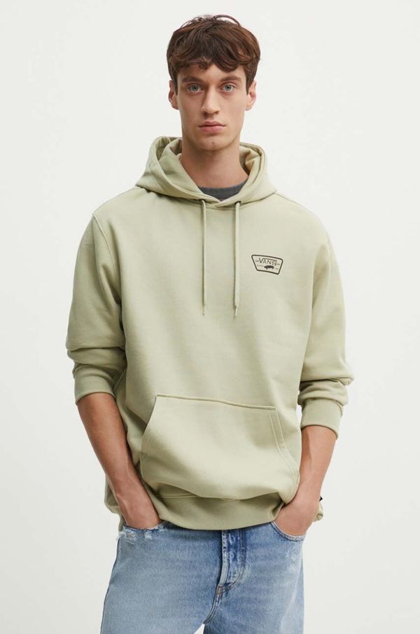 Vans Pamučna dukserica Vans za muškarce, boja: zelena, s kapuljačom, s tiskom, VN000HNZD3Z1
