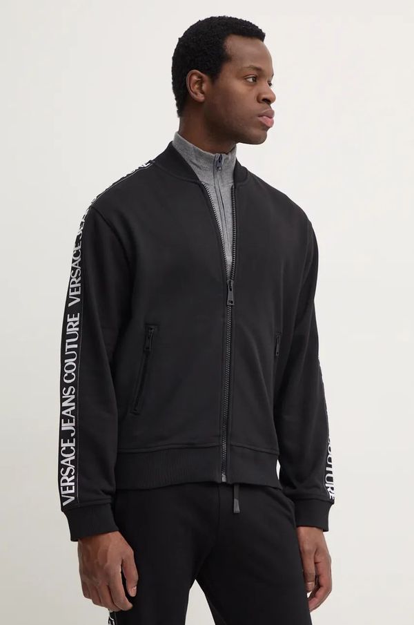 Versace Jeans Couture Pamučna dukserica Versace Jeans Couture za muškarce, boja: crna, s tiskom, 77GAIC02 CF02C