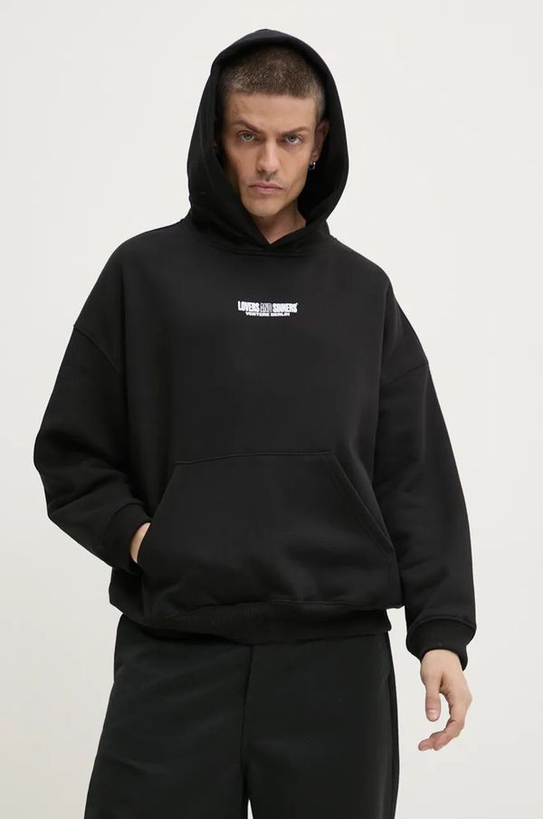 Vertere Berlin Pamučna dukserica Vertere Berlin boja: crna, s kapuljačom, s tiskom, VER H127