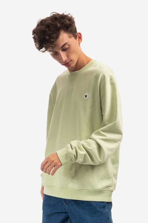 Wood Wood Pamučna dukserica Wood Wood Tye Double A za muškarce, boja: zelena, glatka, 10915601.2424-MINT