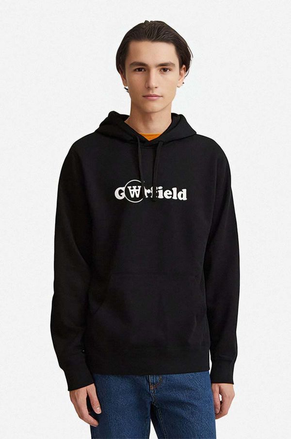 Wood Wood Pamučna dukserica Wood Wood X Garfield Ian Hoodie Hanging BLACK za muškarce, boja: crna, s kapuljačom, s tiskom, 30045601.2424-GREYMELANG