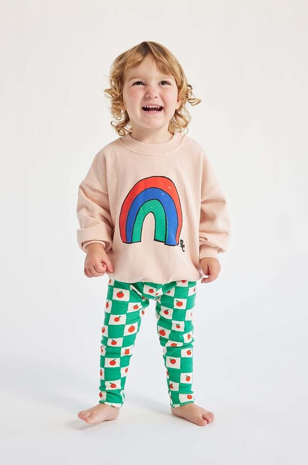 Bobo Choses Pamučna dukserica za bebe Bobo Choses boja: ružičasta, s tiskom