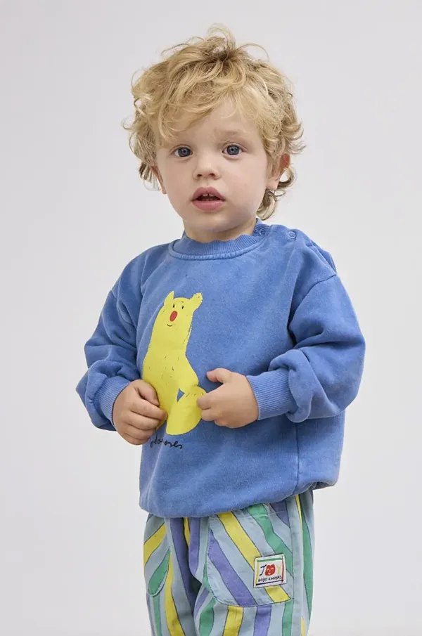 Bobo Choses Pamučna dukserica za bebe Bobo Choses Hug Me Bear s tiskom, 125AB032