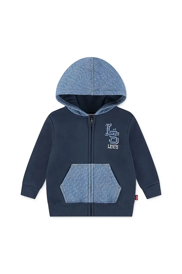Levi's Pamučna dukserica za bebe Levi's KNIT DENIM ZIP UP