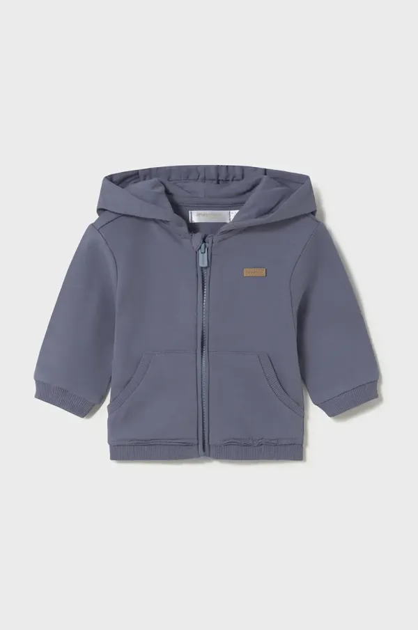 Mayoral Newborn Pamučna dukserica za bebe Mayoral Newborn s kapuljačom, bez uzorka, 1455