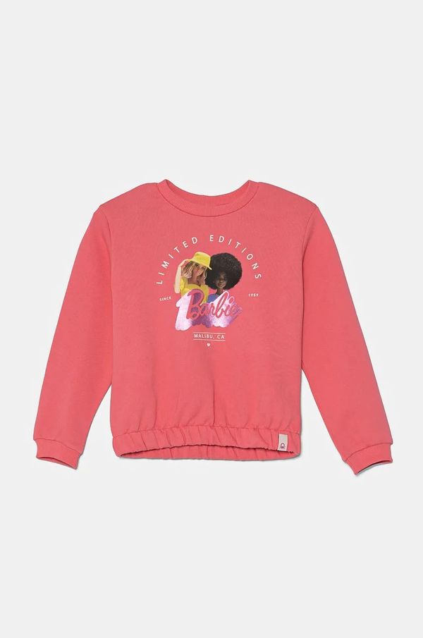 United Colors of Benetton Pamučna dukserica za bebe United Colors of Benetton boja: ružičasta, s tiskom, 3J68G10HI