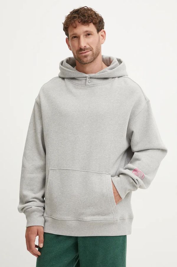 Zadig&Voltaire Pamučna dukserica ZADIG&VOLTAIRE za muškarce, boja: siva, s kapuljačom, s tiskom, JMSS00259