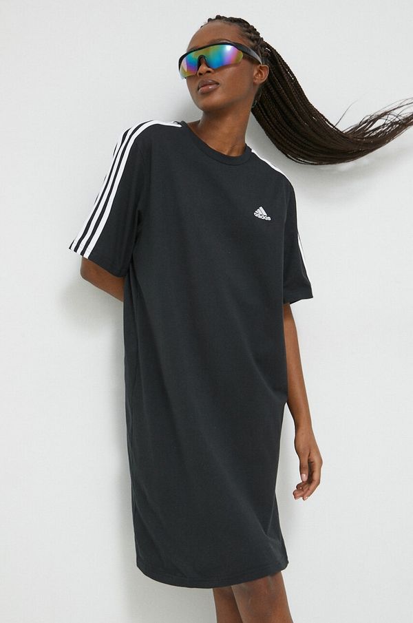 adidas Pamučna haljina adidas boja: crna, mini, oversize